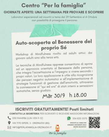 Lab 2 - Auto-scoperta al Benessere del proprio S&eacute; -Post Social - workshop giornate aperte